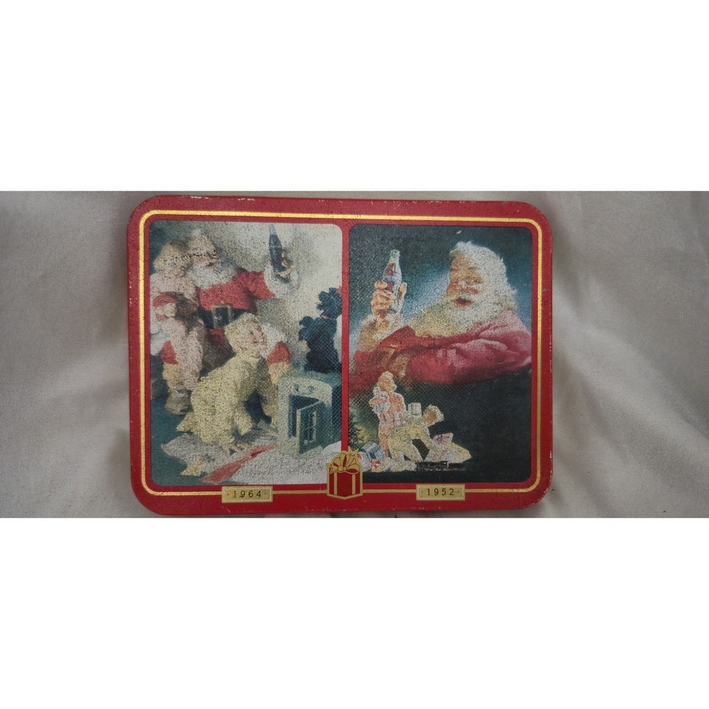 Coca-Cola Santa Tin w/ 2 SEALED Playing Card Decks